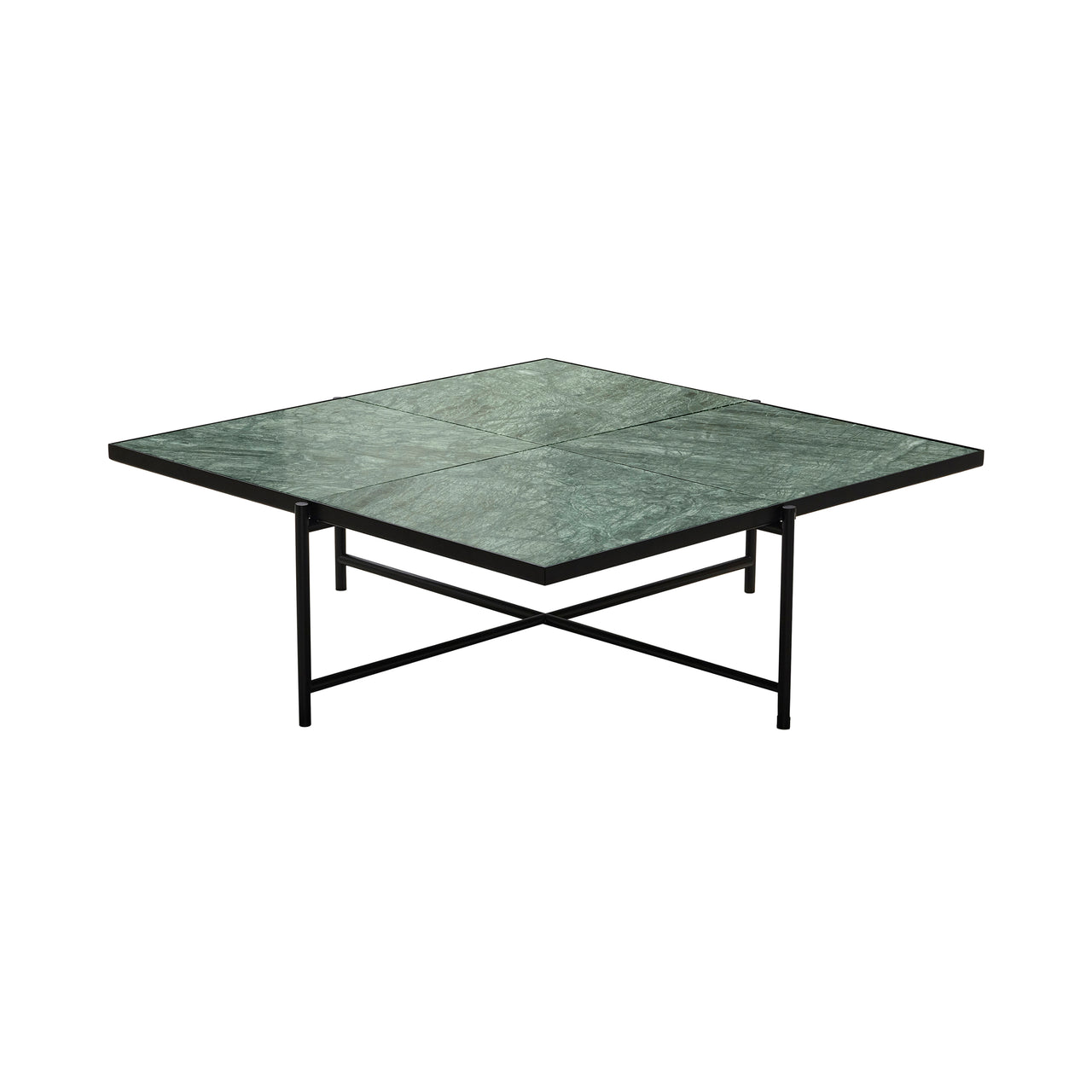 Coffee Table 90: Green Marble + Black