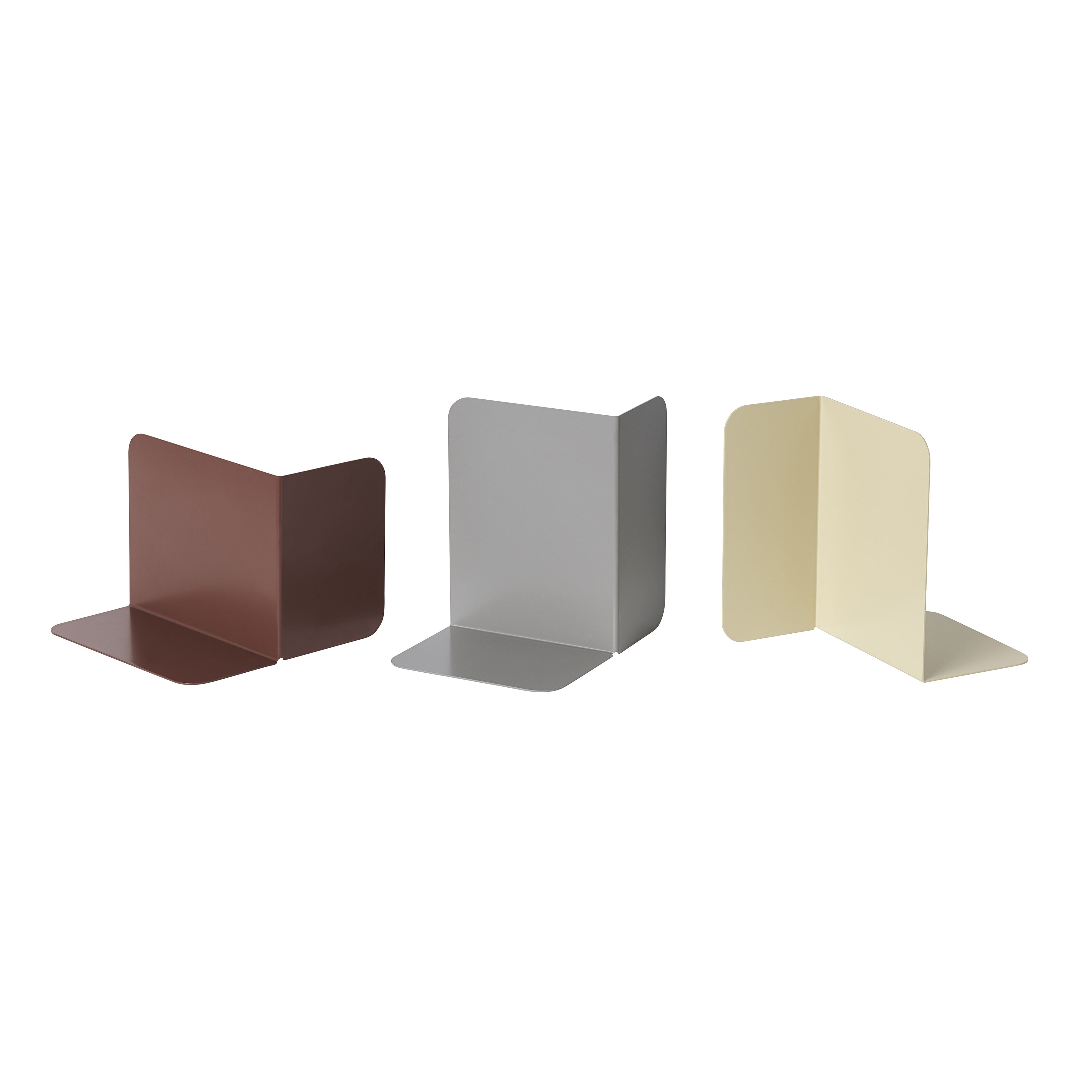 Compile Bookend: Plum + Beige-Green + Grey