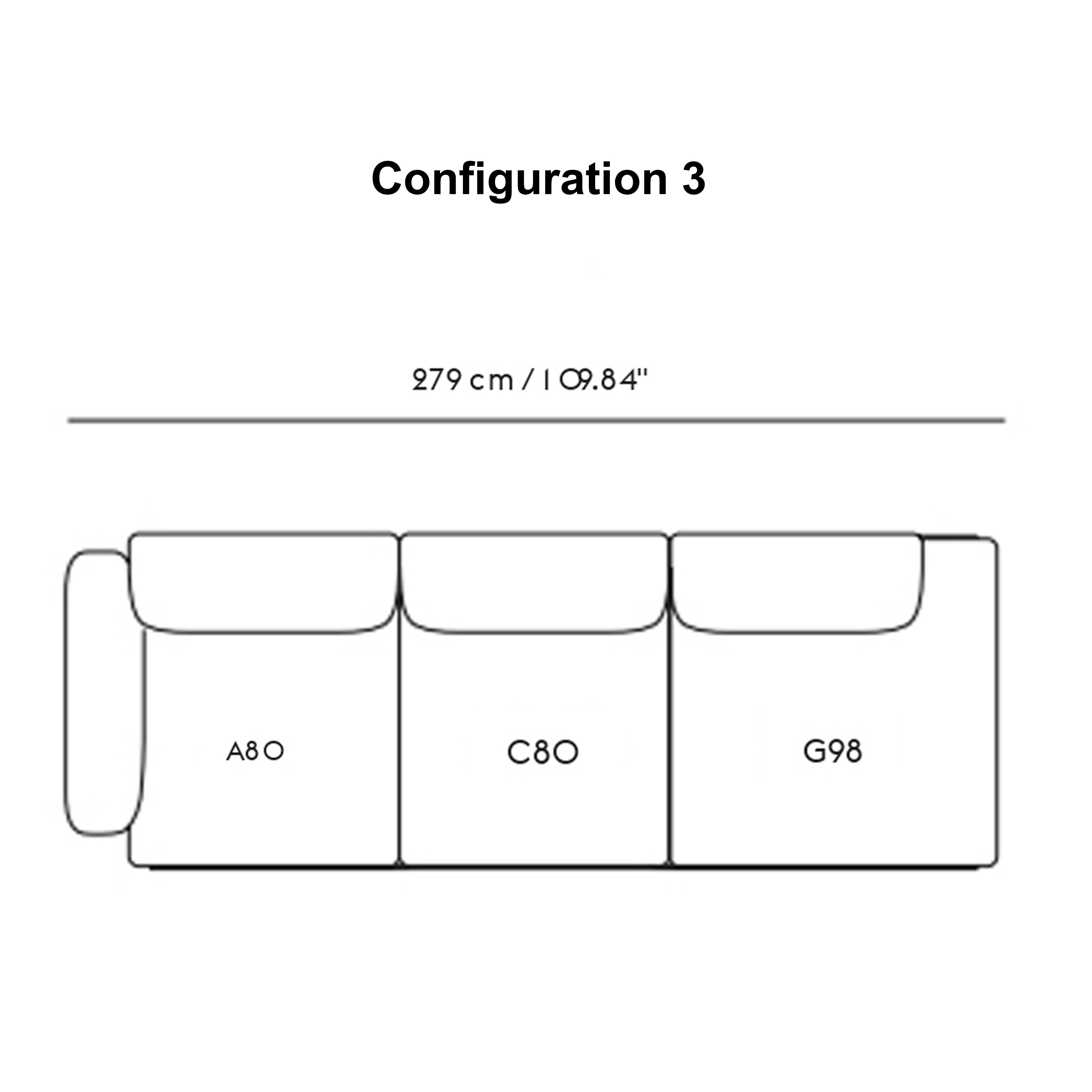 In Situ Modular Sofa: 3 Seater