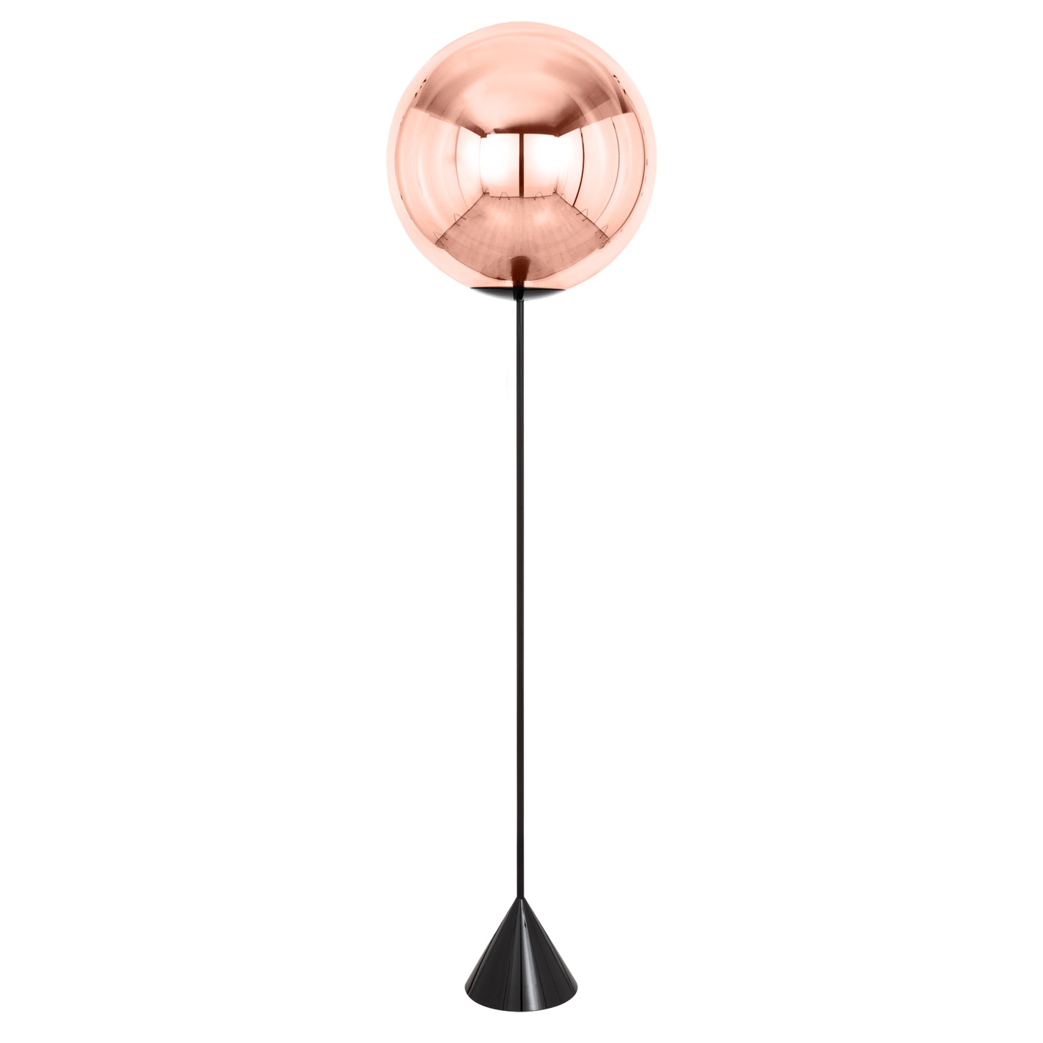Globe Cone Silm Floor Light: Copper