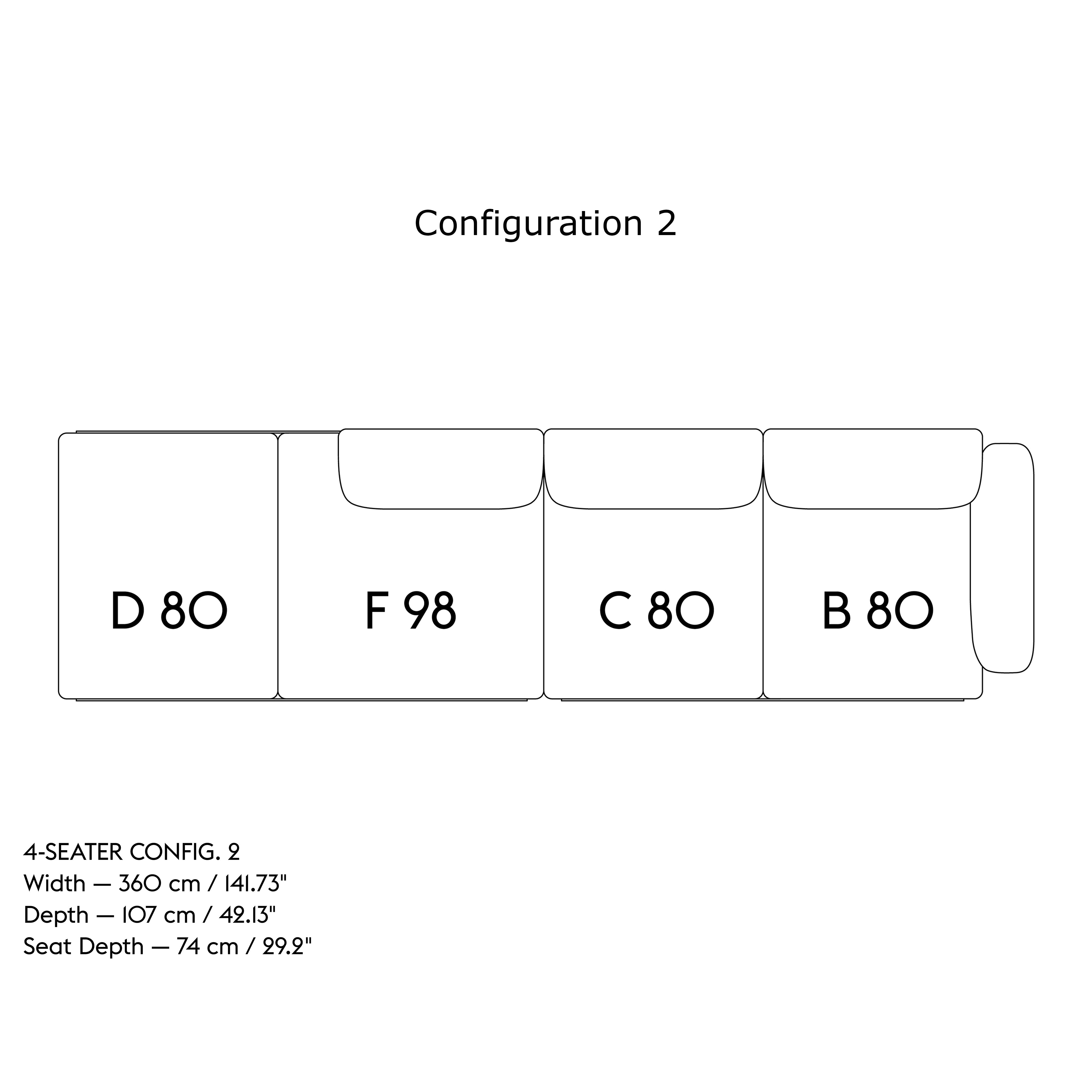 In Situ Modular Sofa: 4 Seater