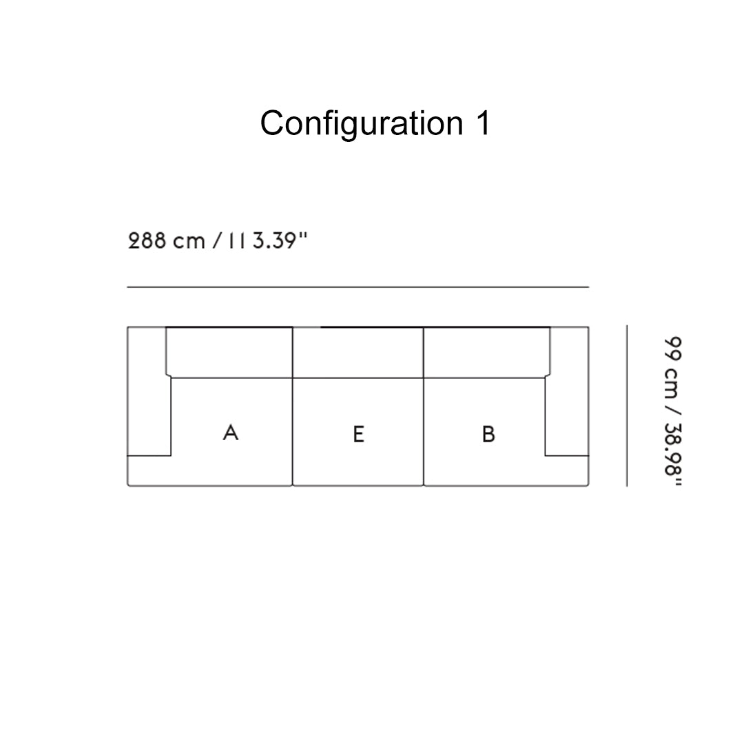 Connect Soft Modular Sofa: 3 Seater