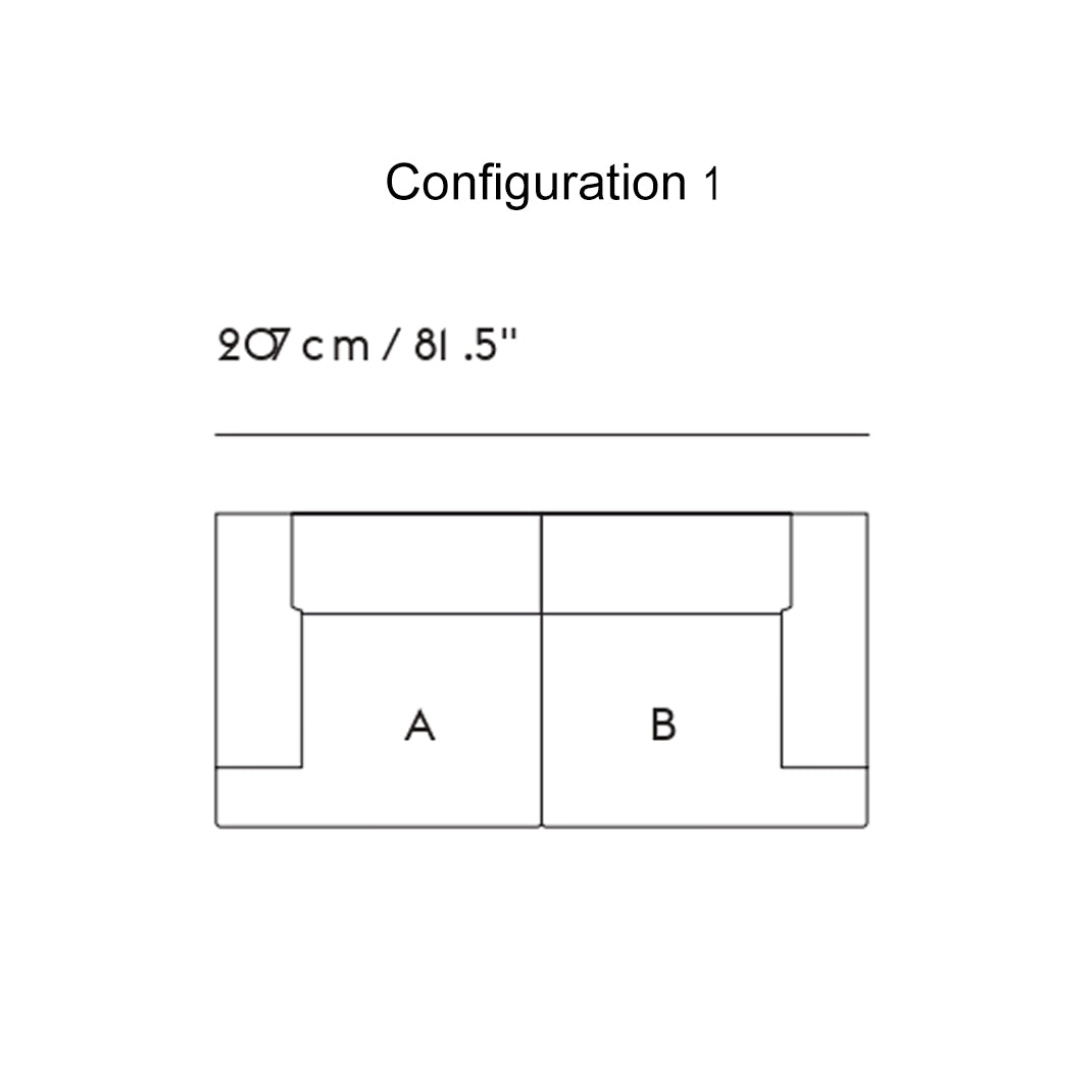 Connect Soft Modular Sofa: 2 Seater