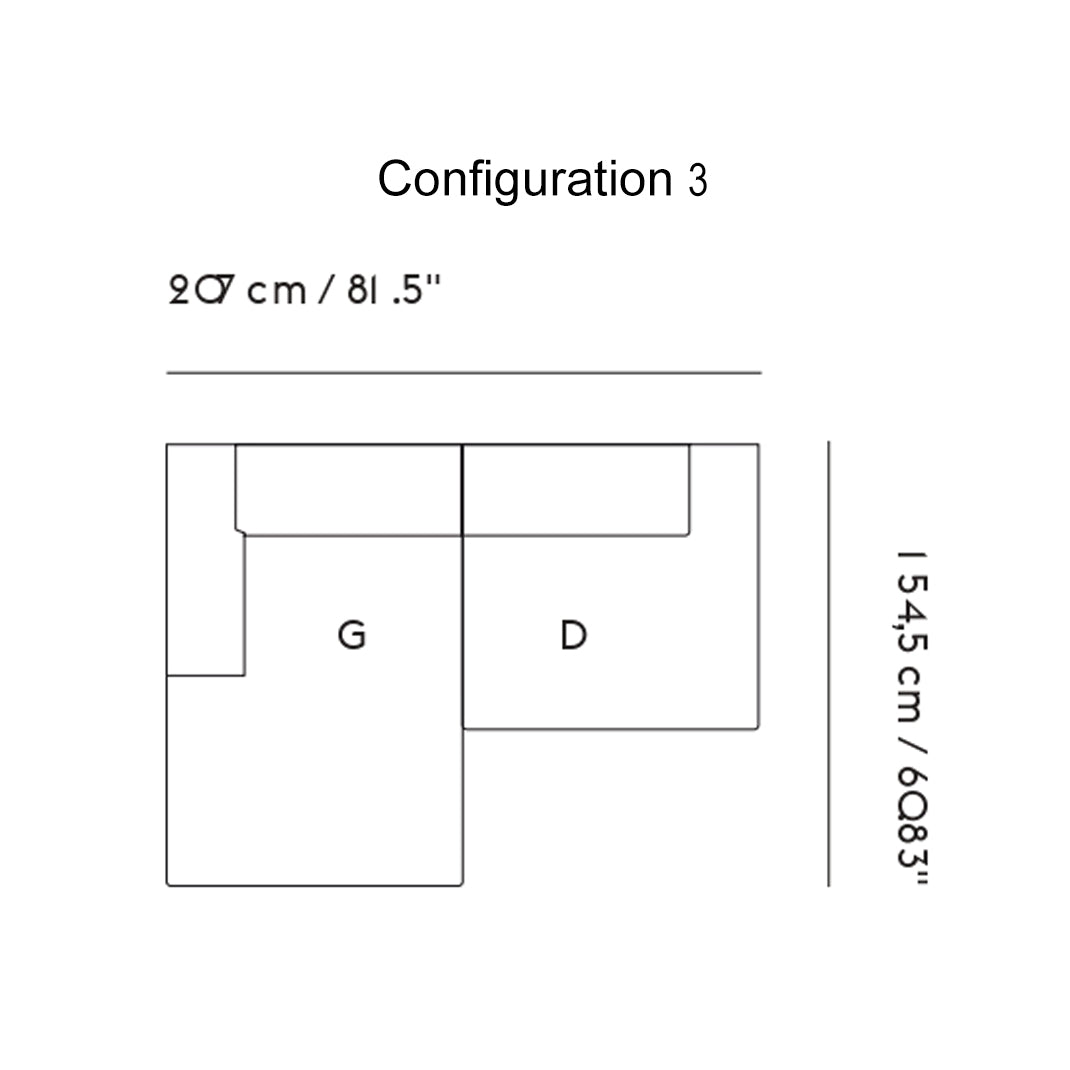 Connect Soft Modular Sofa: 2 Seater