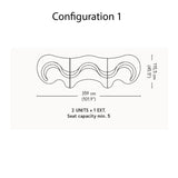 Cloverleaf Sofa with Extension: Configuration 1