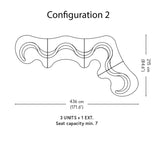 Cloverleaf Sofa with Extension: Upholstered