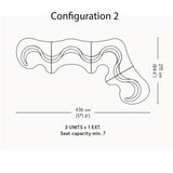 Cloverleaf Sofa with Extension: Configuration 2