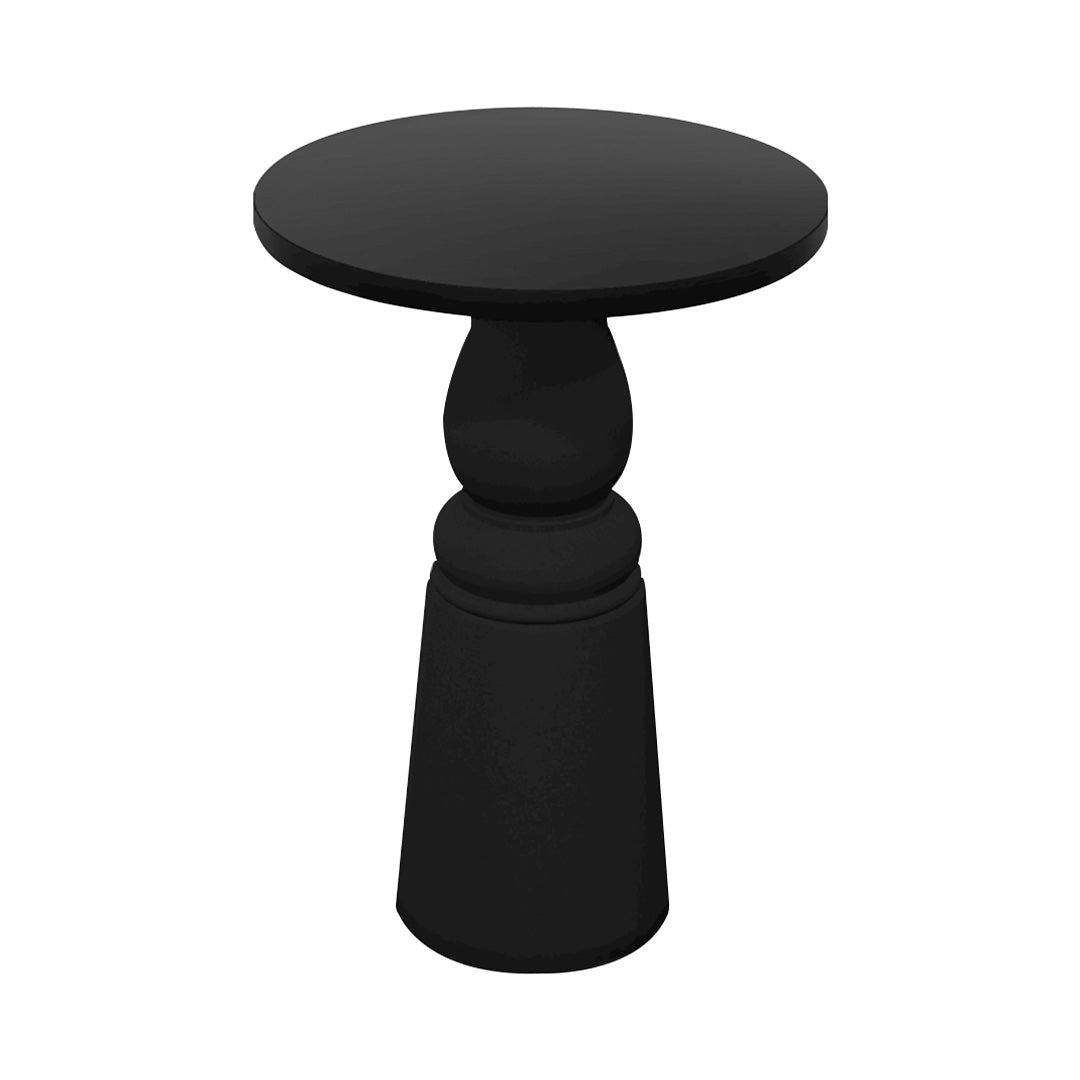Container Bar Table: New Antiques + Round + Black Stained + Black