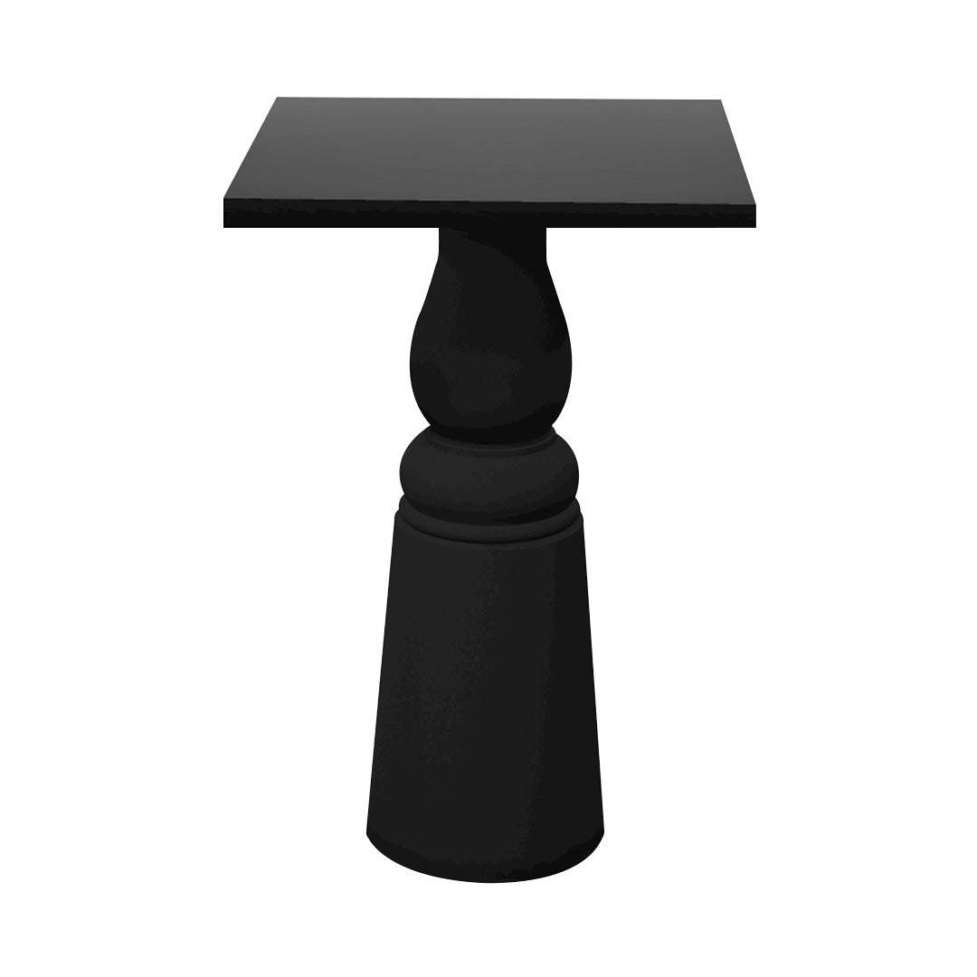 Container Bar Table: New Antiques + Square + Black Stained + Black