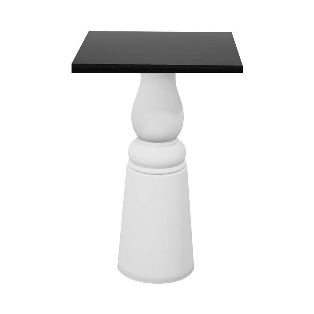 Container Bar Table: New Antiques + Square + Black Stained + White