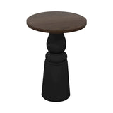 Container Bar Table: New Antiques + Round + Cinnamon Stained + Black