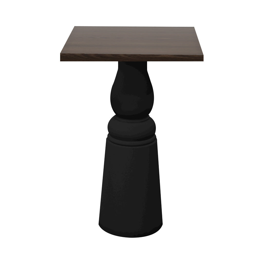 Container Bar Table: New Antiques + Square + Cinnamon Stained + Black