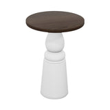 Container Bar Table: New Antiques + Round + Cinnamon Stained + White