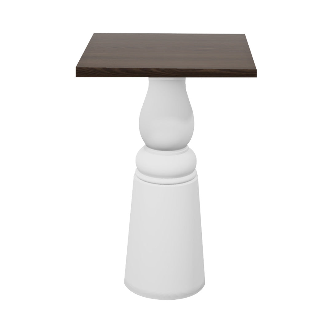 Container Bar Table: New Antiques + Square + Cinnamon Stained + White