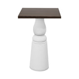 Container Bar Table: New Antiques + Square + Cinnamon Stained + White