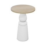 Container Bar Table: New Antiques + Round + White Wash Stained + White