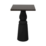 Container Bar Table: New Antiques + Square + Grey Stained + Black