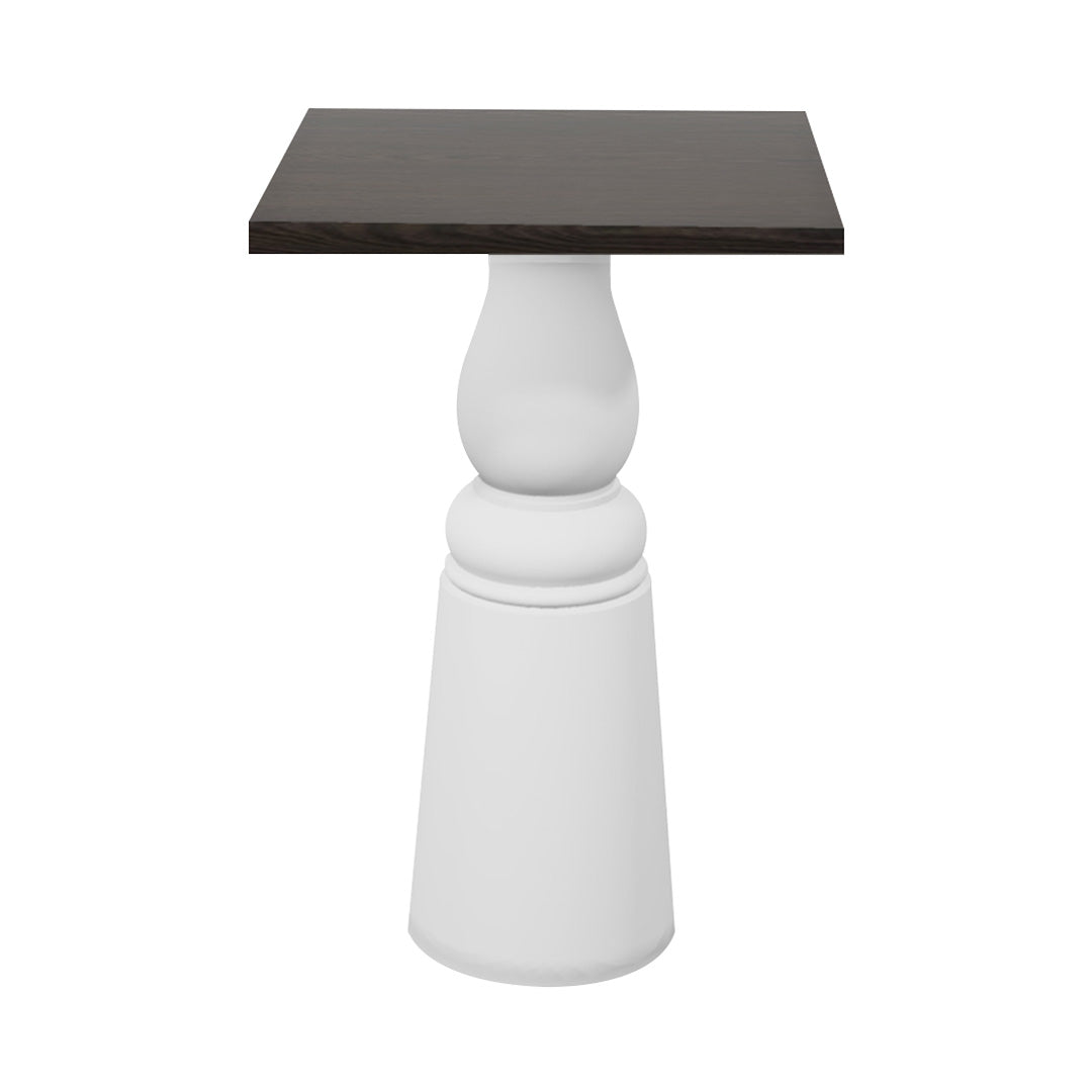 Container Bar Table: New Antiques + Square + Grey Stained + White