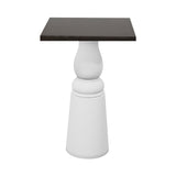 Container Bar Table: New Antiques + Square + Grey Stained + White