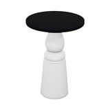 Container Bar Table: New Antiques + Round + Black + White