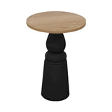 Container Bar Table: New Antiques + Round + Natural Oil + Black