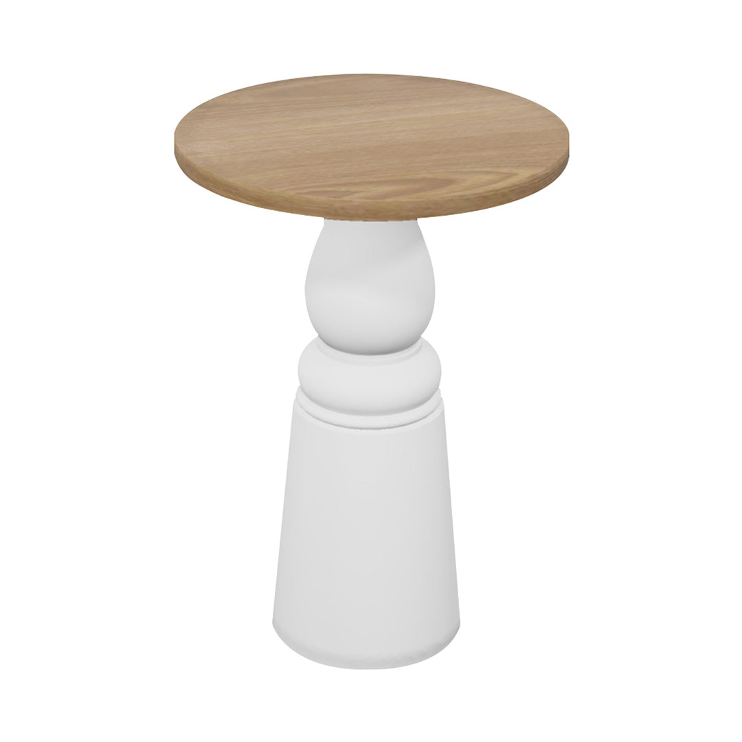 Container Bar Table: New Antiques + Round + Natural Oil + White