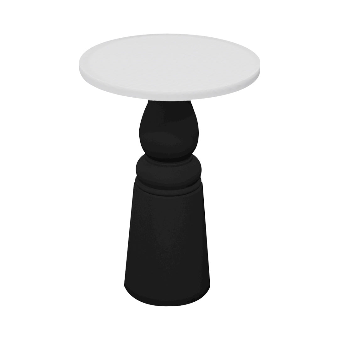 Container Bar Table: New Antiques + Round + White + Black