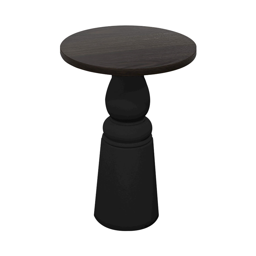 Container Bar Table: New Antiques + Round + Wenge Stained + Black