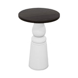 Container Bar Table: New Antiques + Round + Wenge Stained + White