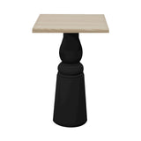 Container Bar Table: New Antiques + Square + White Wash Stained + Black