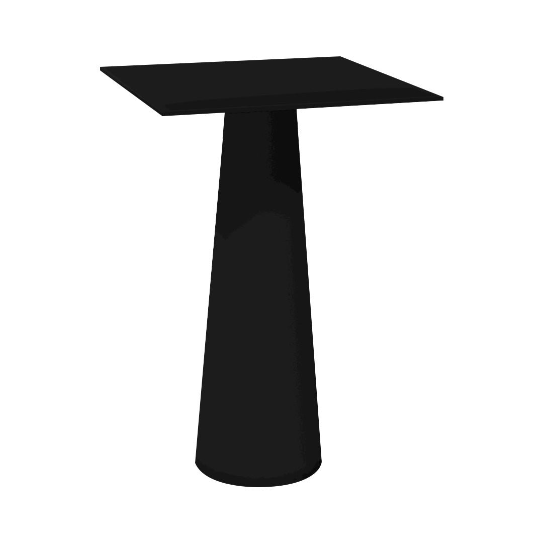 Container HPL Bar Table: Square + Black +  Black