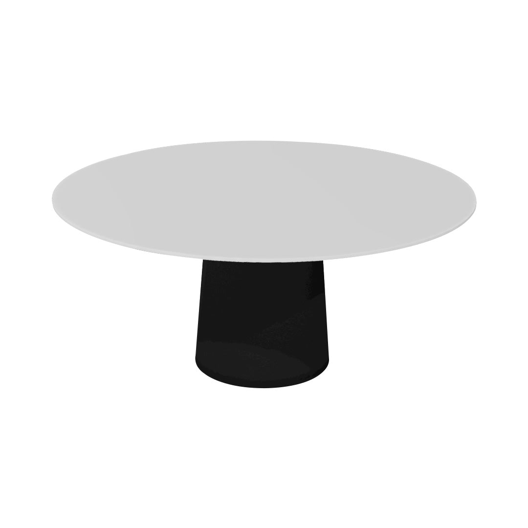 Container HPL Round Table: Extra Large + White + Black