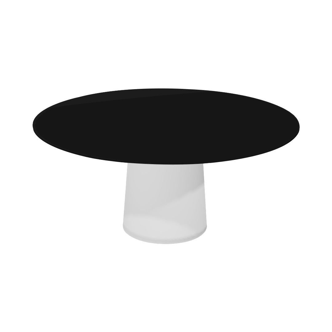 Container HPL Round Table: Extra Large + Black + White