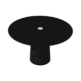 Container HPL Round Table: Extra Large + Cable Feed + Black with Hole + Black