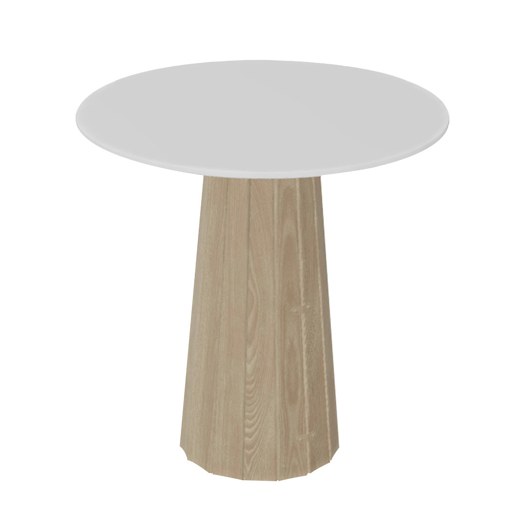 Container HPL Round Table: Extra Small + Bodhi Cover + White + White Wash