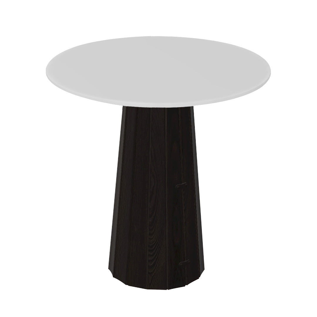 Container HPL Round Table: Extra Small + Bodhi Cover + White + Wenge