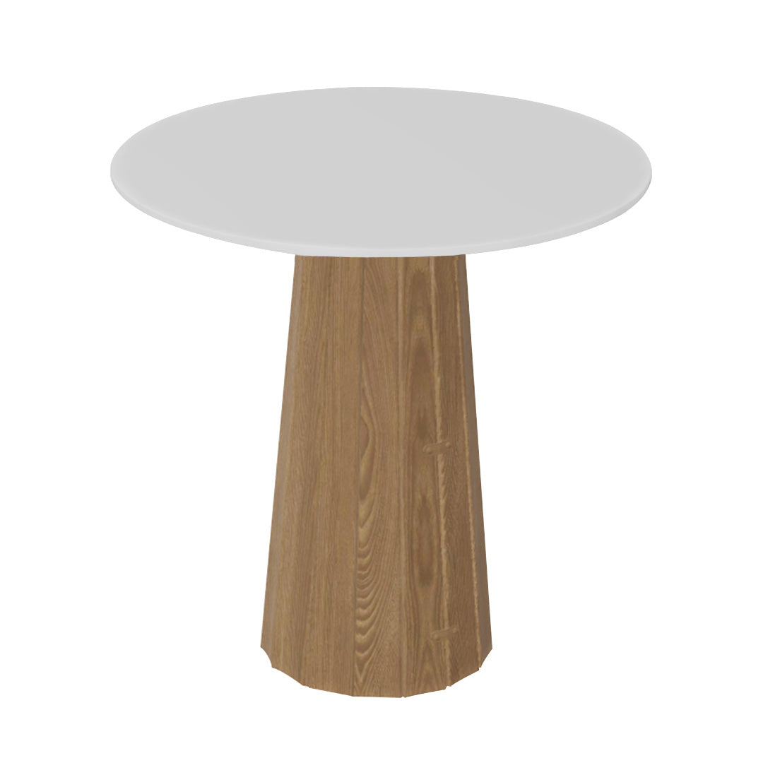 Container HPL Round Table: Extra Small + Bodhi Cover + White + Natural Oil