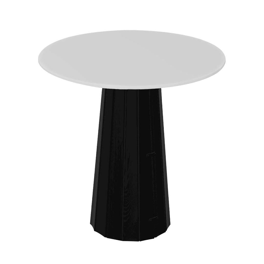 Container HPL Round Table: Extra Small + Bodhi Cover + White + Black