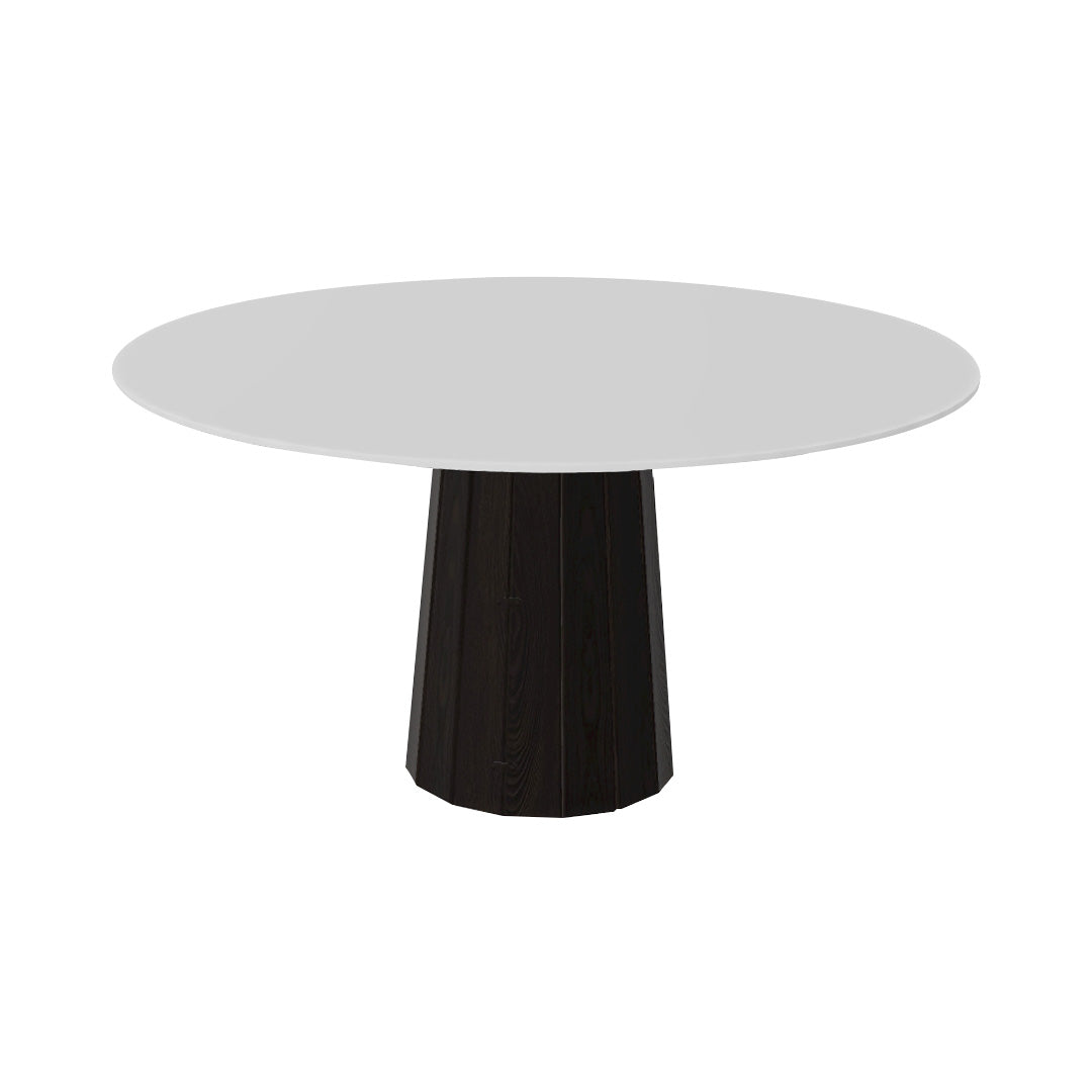 Container HPL Round Table: Large + Bodhi Cover + White + Cinnamon