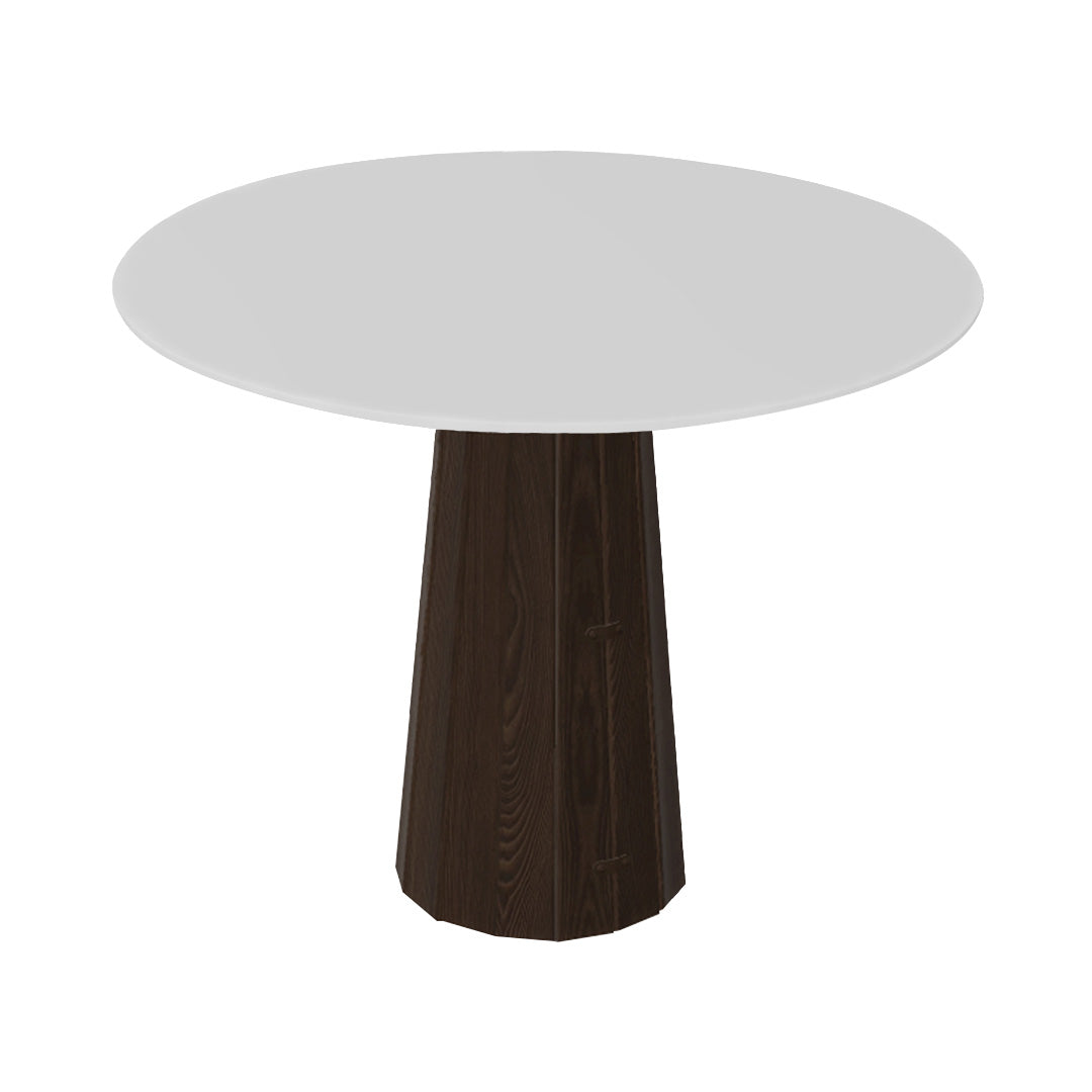 Container HPL Round Table: Small + Bodhi Cover + White + Cinnamon