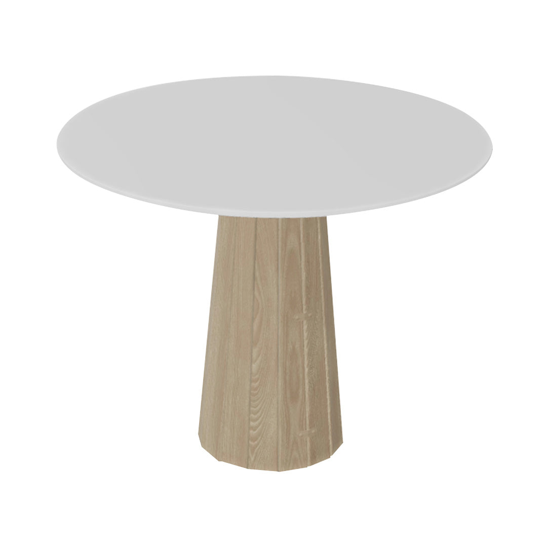 Container HPL Round Table: Small + Bodhi Cover + White + White Wash