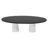 Container Oval Table: Large + Black Stained + White