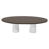 Container Oval Table: Large + Cinnamon Stained + White