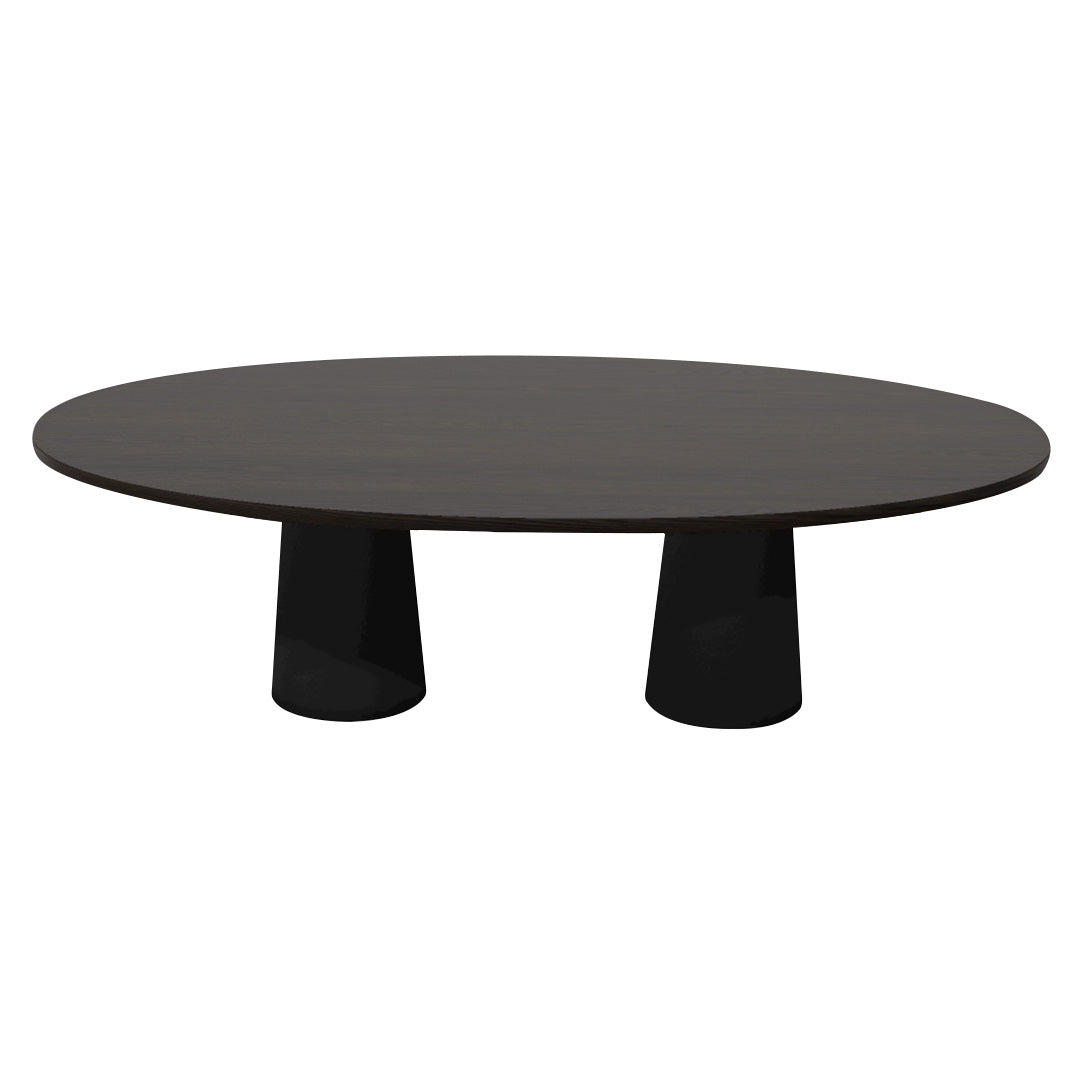 Container Oval Table: Large + Grey Stained + Black