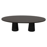 Container Oval Table: Large + Grey Stained + Black