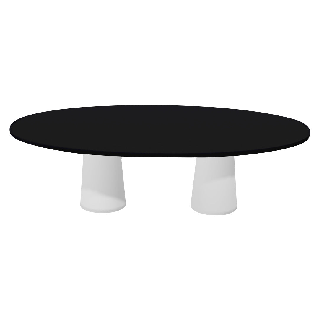 Container Oval Table: Large + Jet Black + White