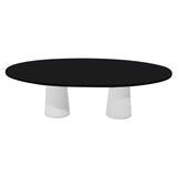 Container Oval Table: Large + Jet Black + White
