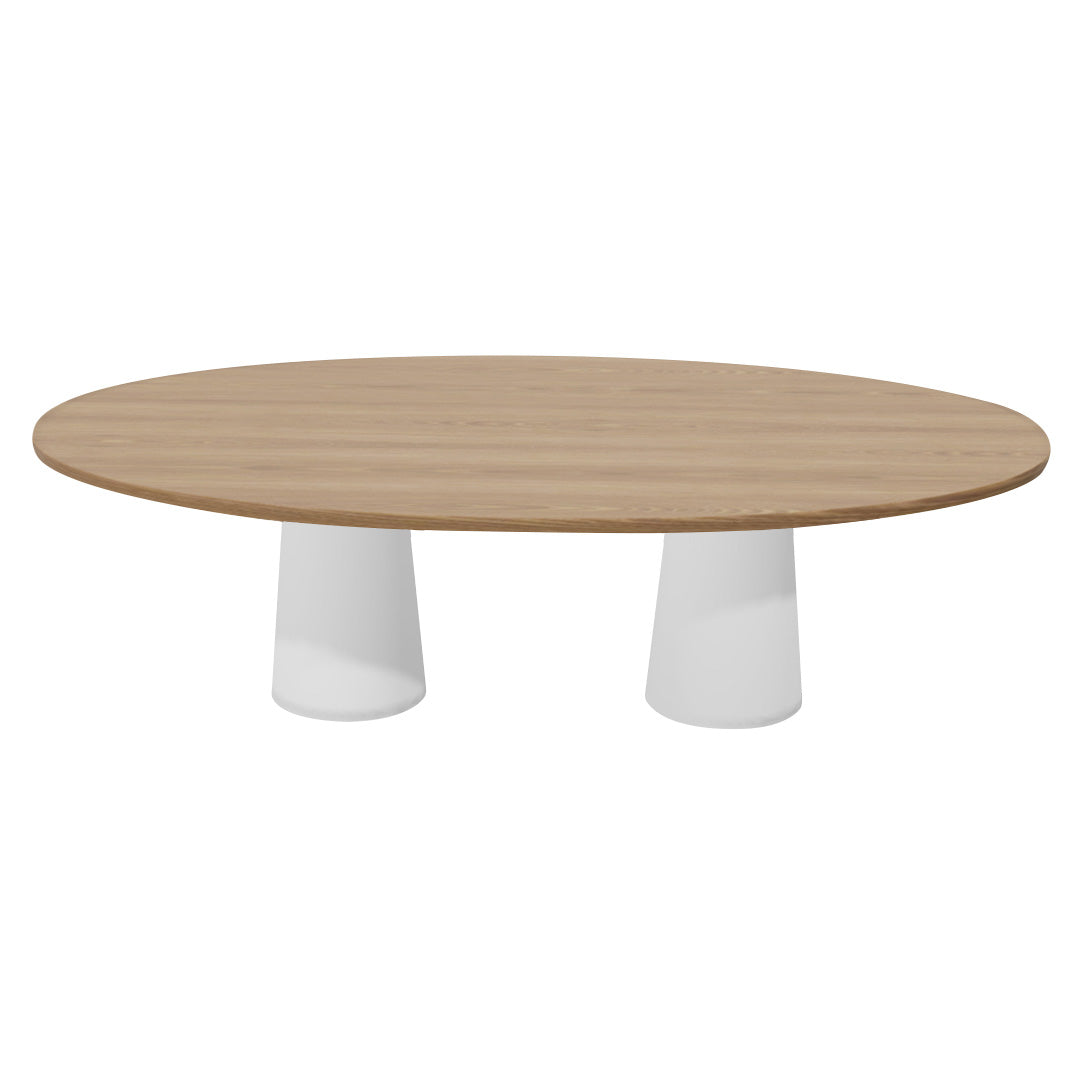 Container Oval Table: Large + Natural Oil + White