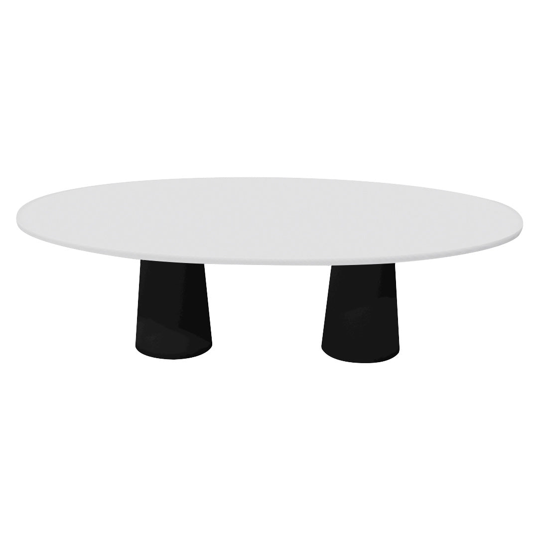 Container Oval Table: Large + Traffic White + Black