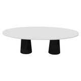 Container Oval Table: Large + Traffic White + Black